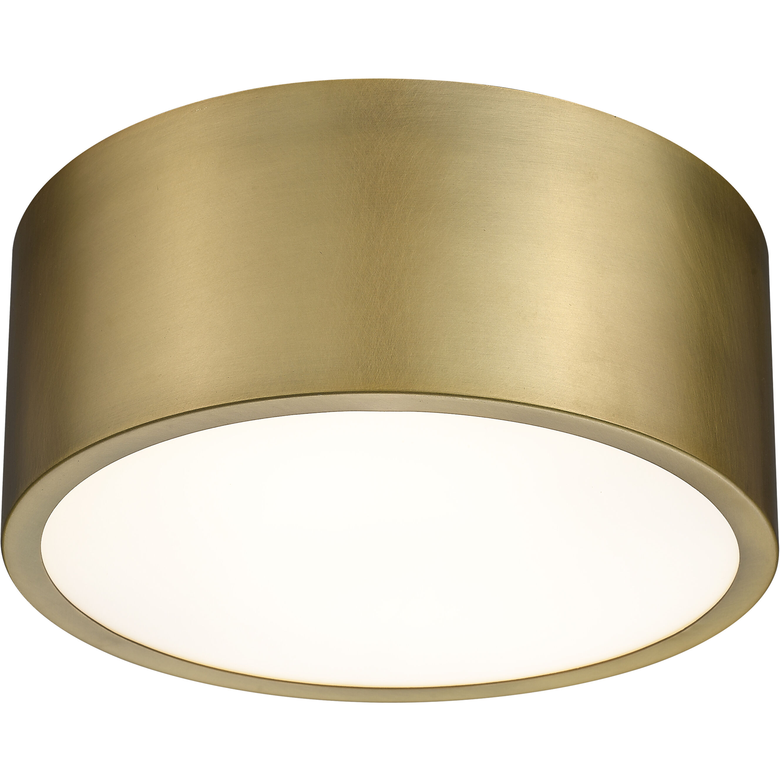 Harley 2 Light 12 inch Rubbed Brass Flush Mount Ceiling Light
