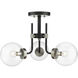 Parsons 3 Light 22 inch Matte Black and Brushed Nickel Semi Flush Mount Ceiling Light