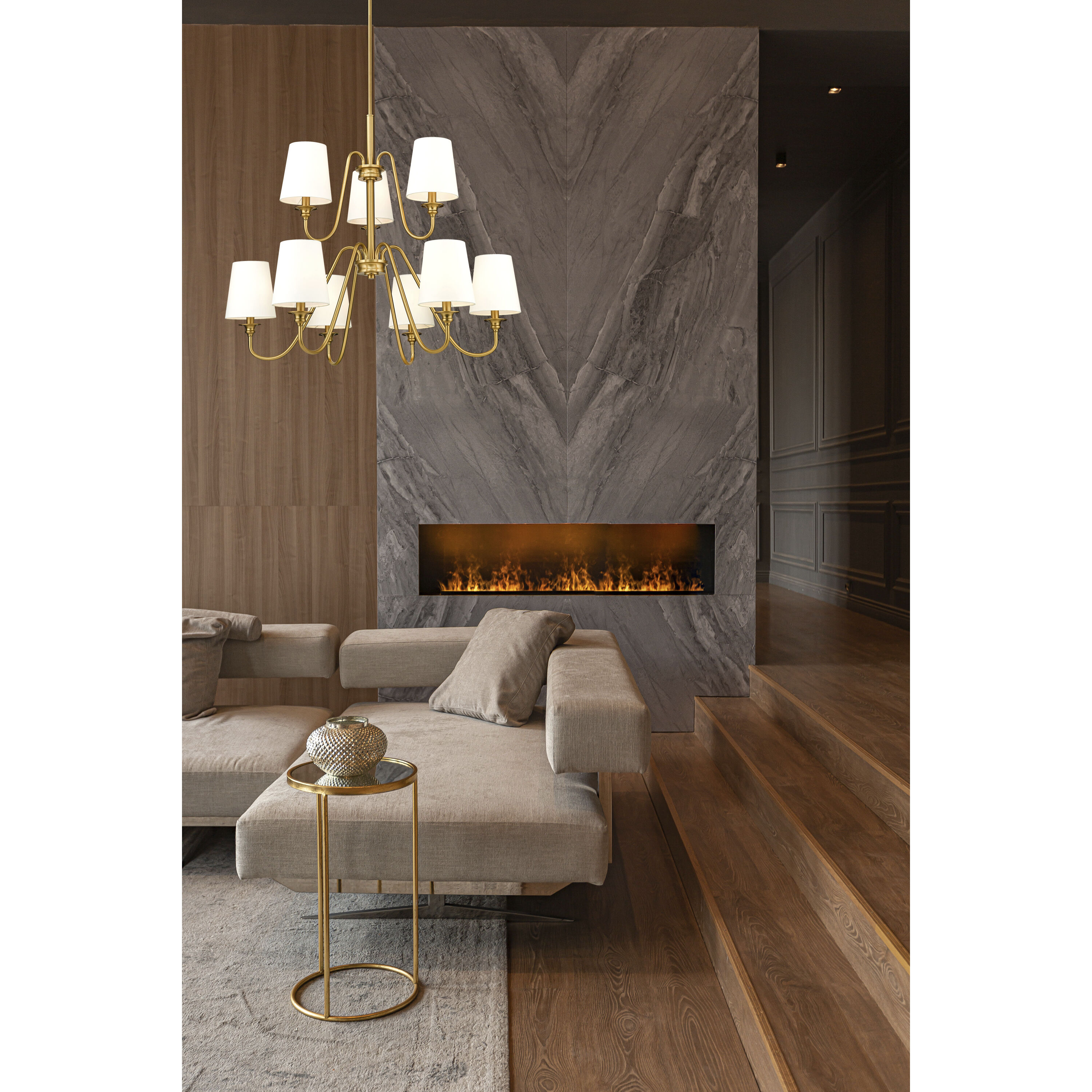 Gianna 9 Light 32 inch Modern Gold Chandelier Ceiling Light