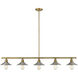 Casa 5 Light 51.5 inch Factory Brass Linear Chandelier Ceiling Light in Brushed Nickel Steel