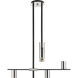 Calumet 6 Light 30 inch Matte Black and Polished Nickel Chandelier Ceiling Light