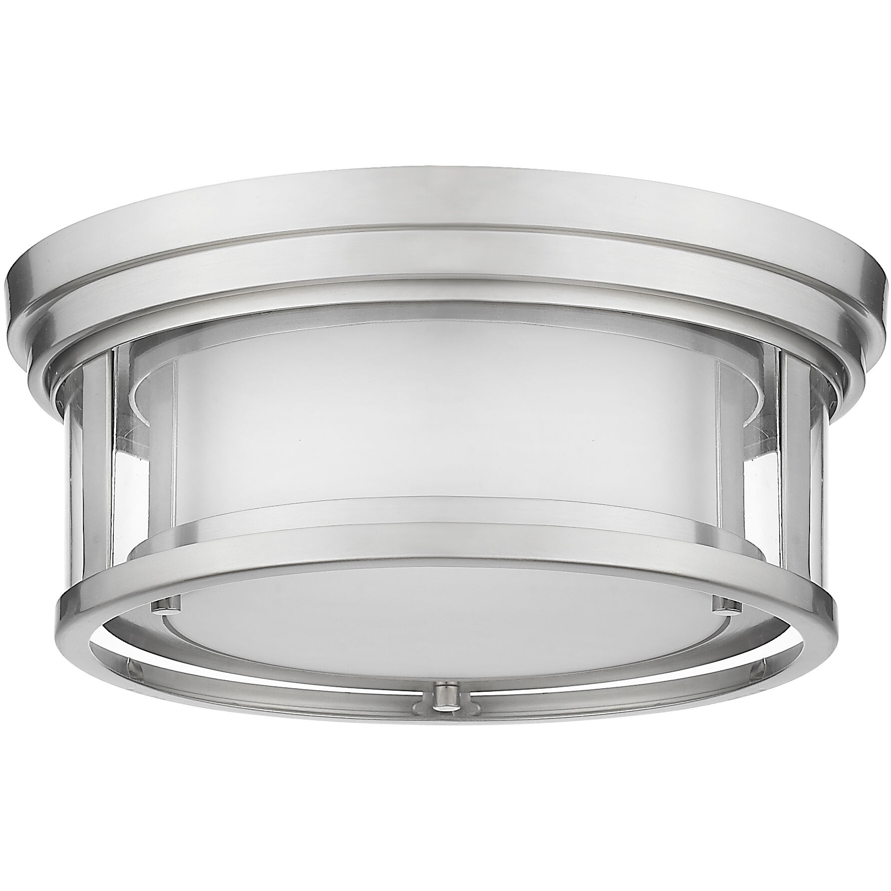 Willow 2 Light 12 inch Brushed Nickel Flush Mount Ceiling Light