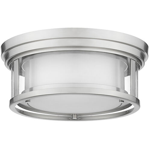 Willow 2 Light 12 inch Brushed Nickel Flush Mount Ceiling Light