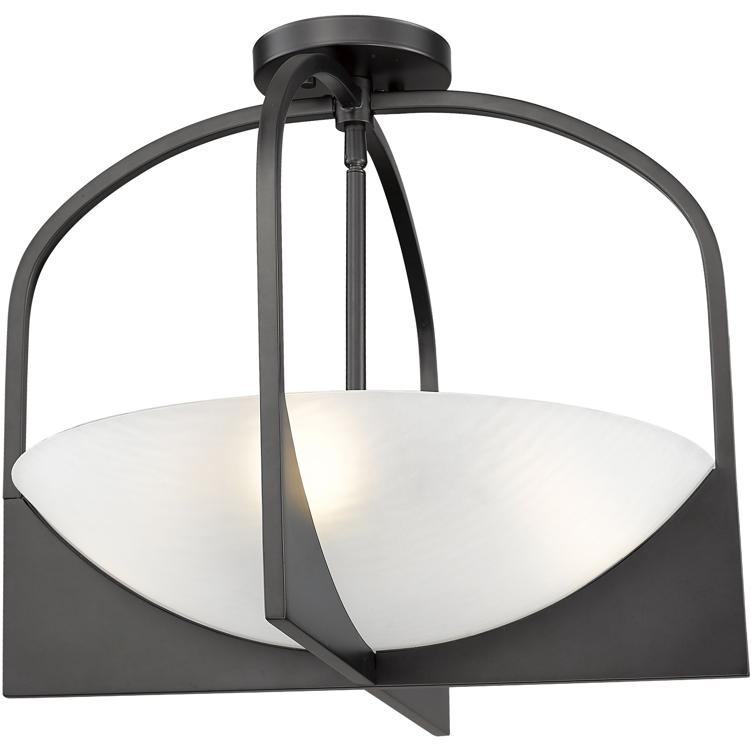 Devon 4 Light 18 inch Matte Black Semi Flush Mount Ceiling Light