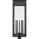 Nova 5 Light 35 inch Black Outdoor Post Mount Fixture in Clear Glass
