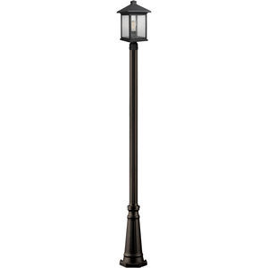 Portland 1 Light 112 inch Oil Rubbed Bronze Outdoor Post Mounted Fixture in Clear Seedy Glass, 11.25