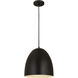 Z-Studio 1 Light 12 inch Satin Black Pendant Ceiling Light in Matte Black