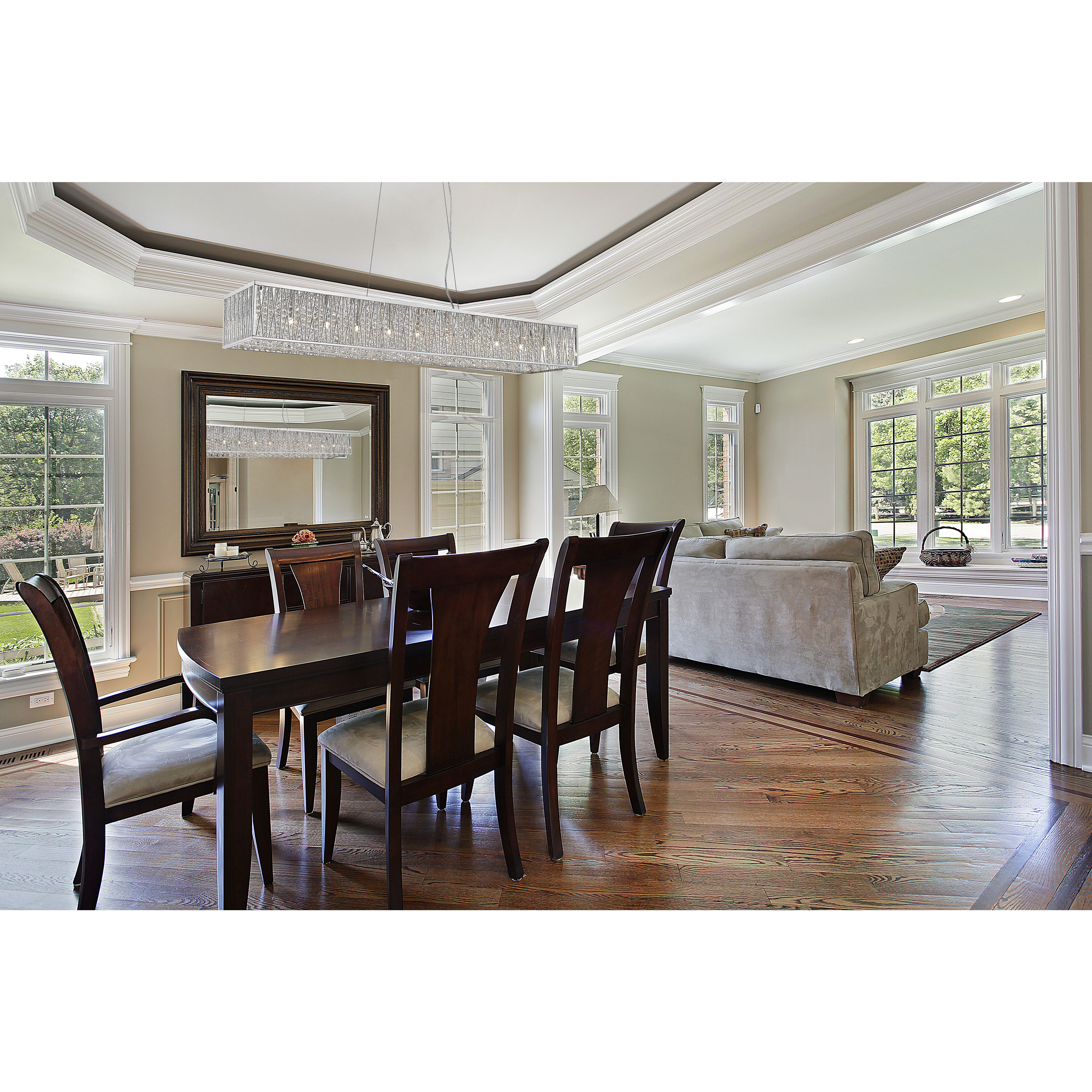 Terra 11 Light 56.5 inch Chrome Billiard Light Ceiling Light