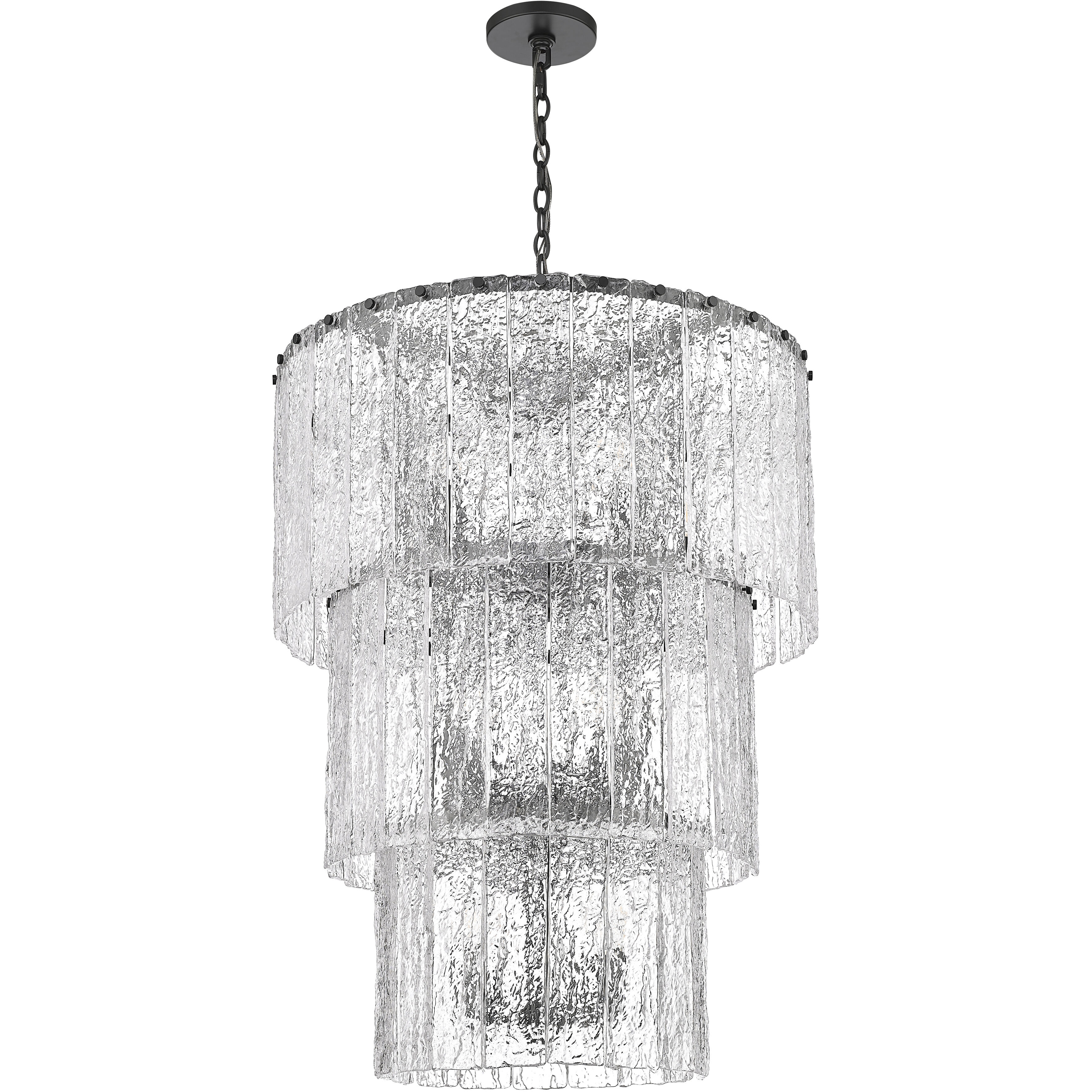 Glacier 12 Light 27.5 inch Matte Black Chandelier Ceiling Light