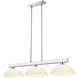 Cobalt 3 Light 46 inch Brushed Nickel Billiard Ceiling Light in Matte Opal Glass