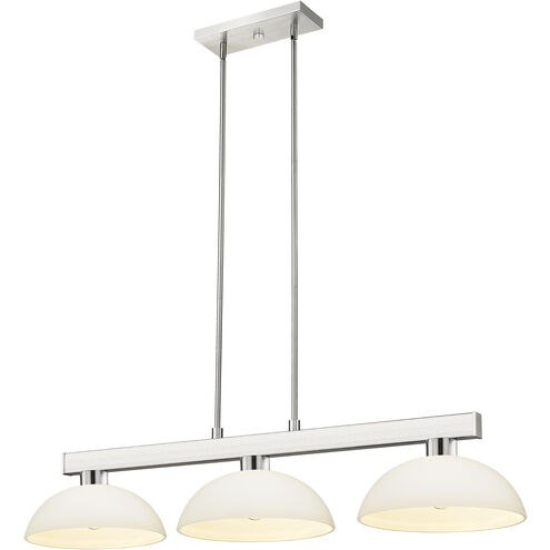 Cobalt 3 Light 46 inch Brushed Nickel Billiard Ceiling Light in Matte Opal Glass