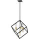 Vertical 4 Light 24 inch Bronze and Olde Brass Chandelier Ceiling Light