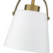 Z-Studio 1 Light 8 inch Matte White and Heritage Brass Pendant Ceiling Light