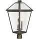Talbot 3 Light 23.75 inch Oil Rubbed Bronze Outdoor Post Mount Fixture in Seedy Glass