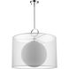 Arosia 1 Light 24 inch Chrome Pendant Ceiling Light in White Fabric
