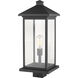 Portland 1 Light 22.5 inch Black Outdoor Post Mount Fixture in Clear Beveled Glass, 12