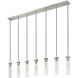 Beau 7 Light 54 inch Brushed Nickel Linear Chandelier Ceiling Light