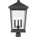 Beacon 3 Light 23.5 inch Oil Rubbed Bronze Outdoor Post Mount Fixture in 15