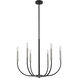 Haylie 6 Light 26 inch Matte Black and Brushed Nickel Chandelier Ceiling Light