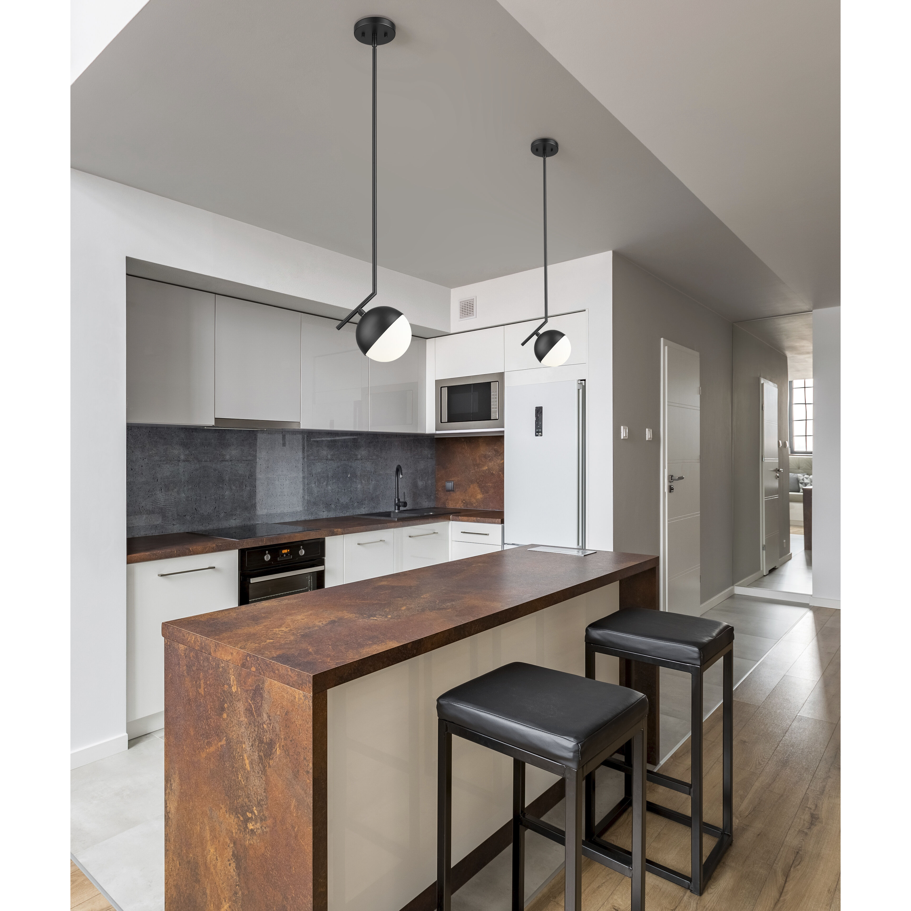 Realm Sphere 1 Light 8.5 inch Matte Black Pendant Ceiling Light