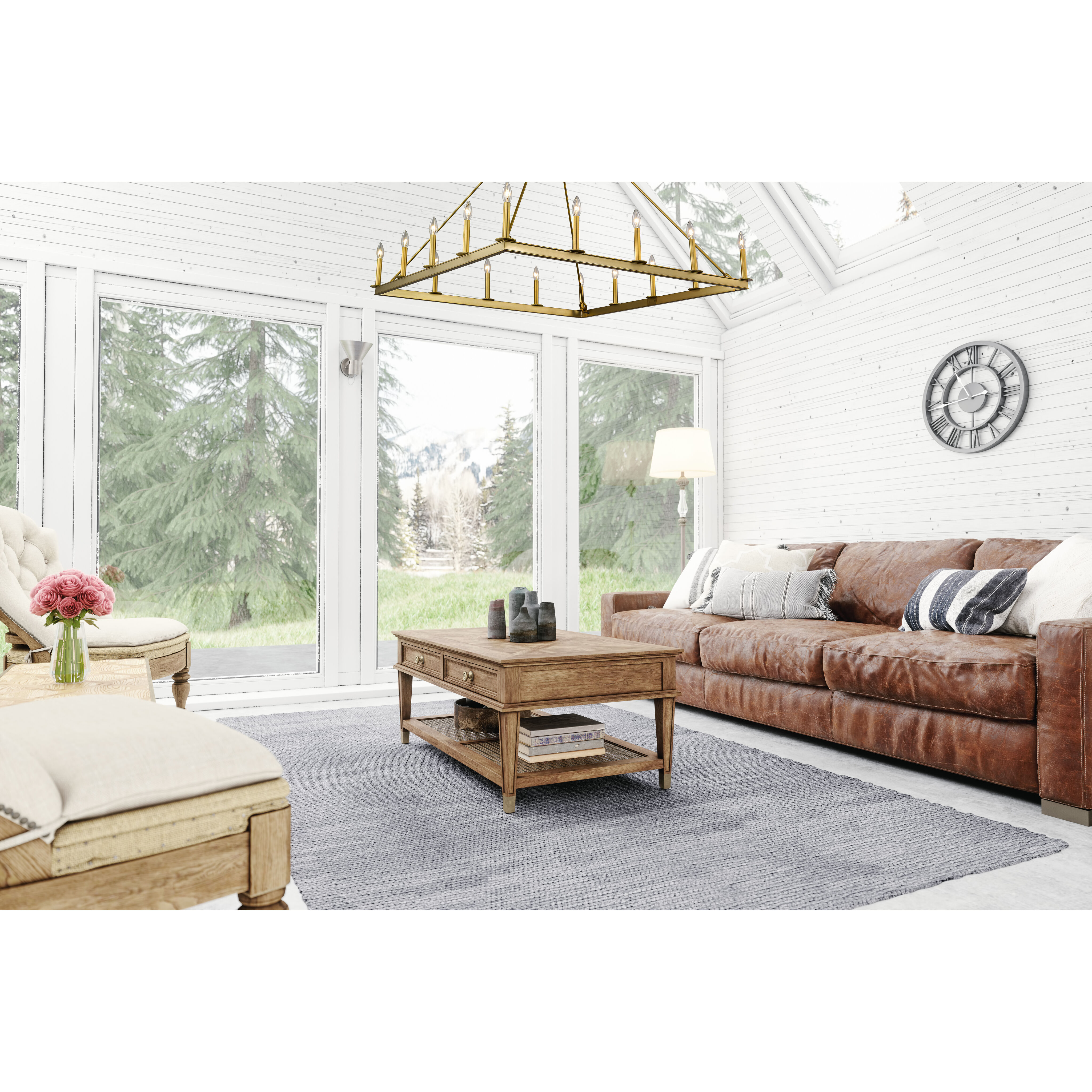 Barclay 16 Light 45 inch Olde Brass Chandelier Ceiling Light