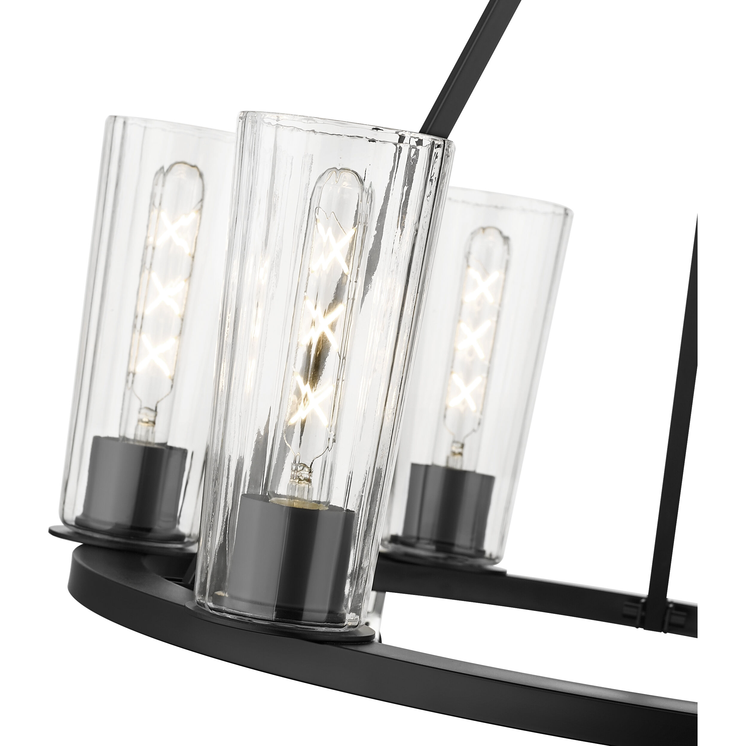 Titus 6 Light 26 inch Matte Black Chandelier Ceiling Light