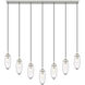 Arden 7 Light 54 inch Brushed Nickel Linear Chandelier Ceiling Light