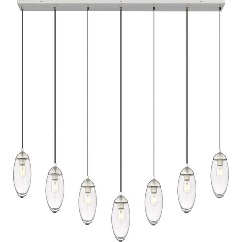 Arden 7 Light 54 inch Brushed Nickel Linear Chandelier Ceiling Light