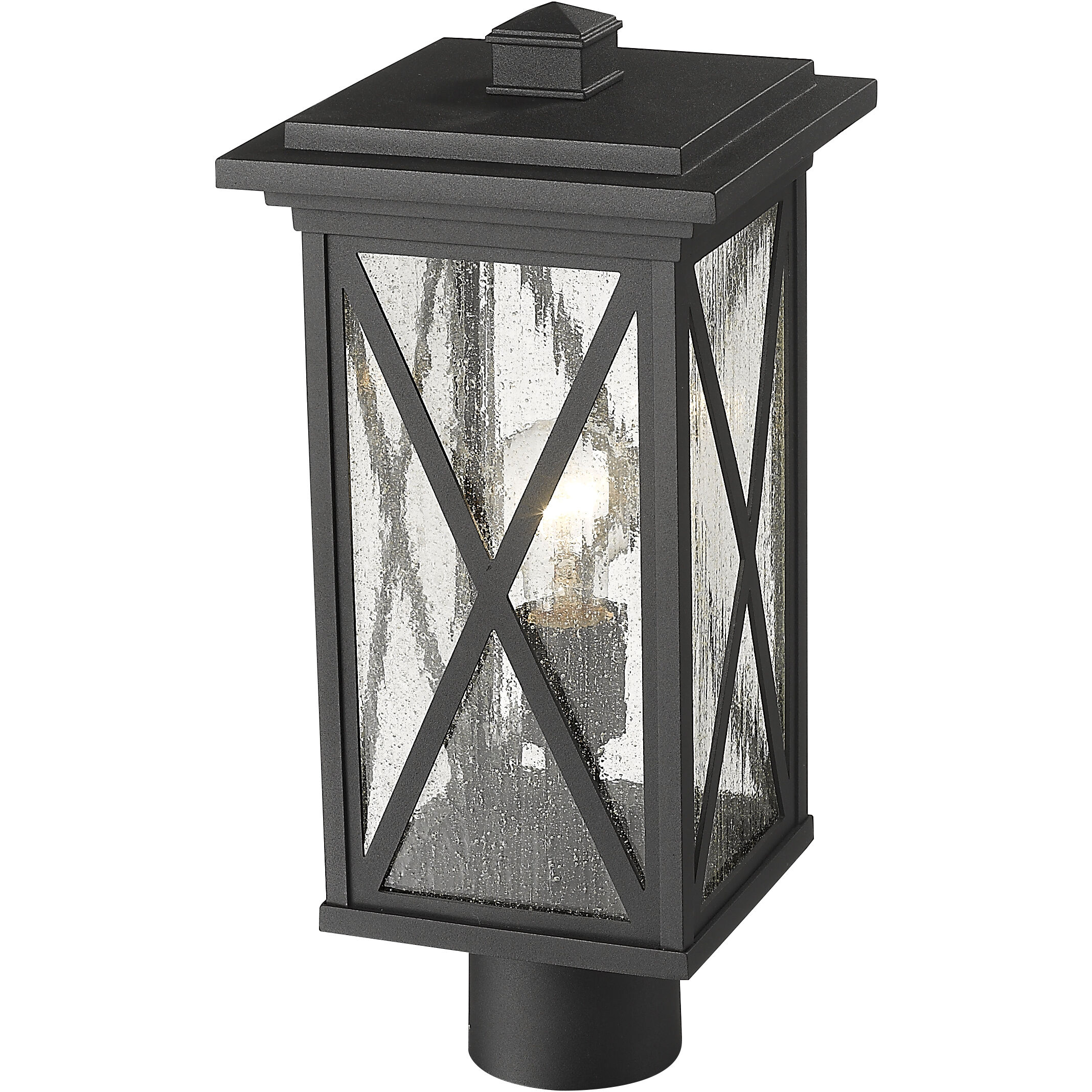 Brookside 1 Light 16.5 inch Black Outdoor Post Mount Fixture