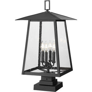 Rainer 4 Light 25.25 inch Black Outdoor Pier Mounted Fixture in G9