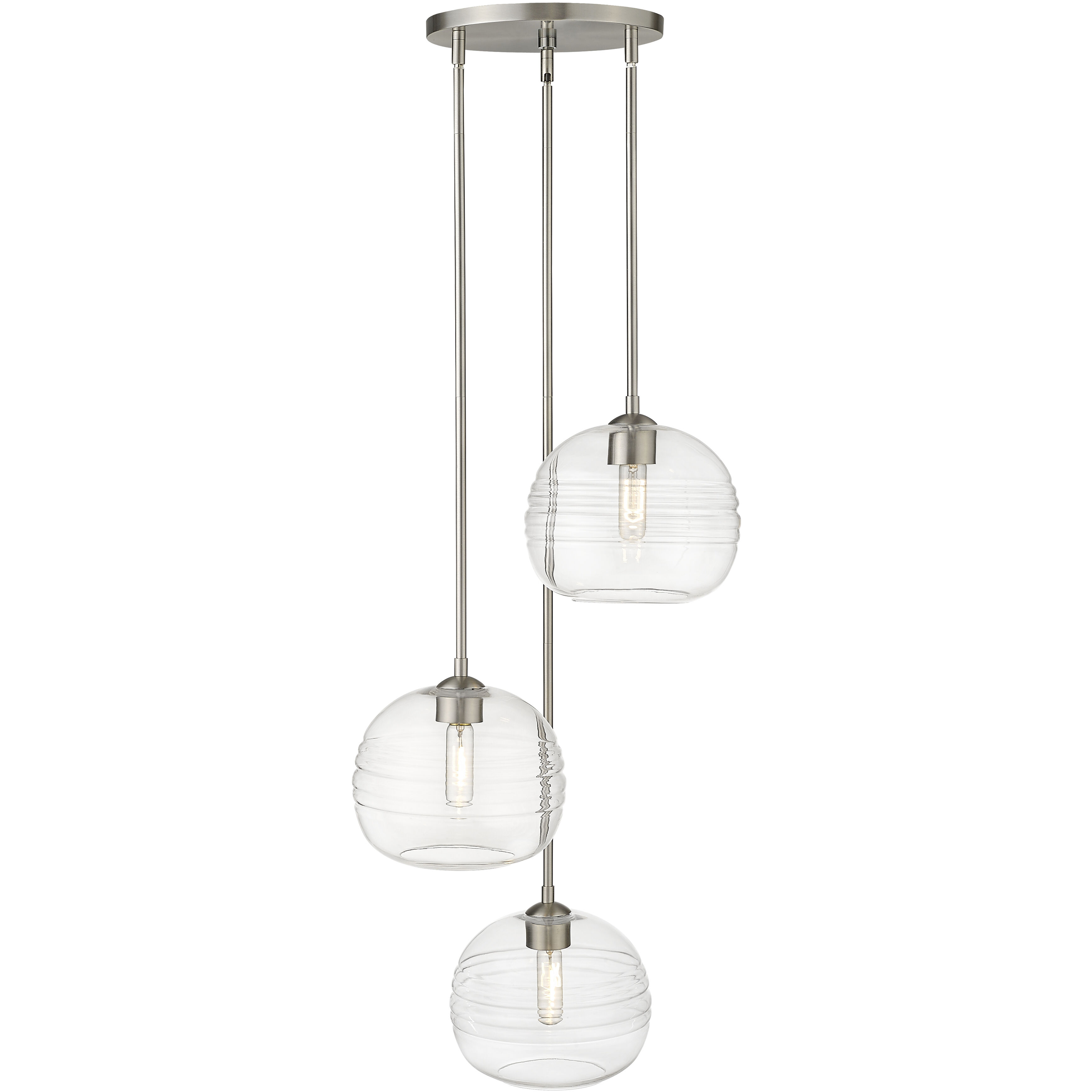 Harmony 3 Light 20 inch Brushed Nickel Chandelier Ceiling Light