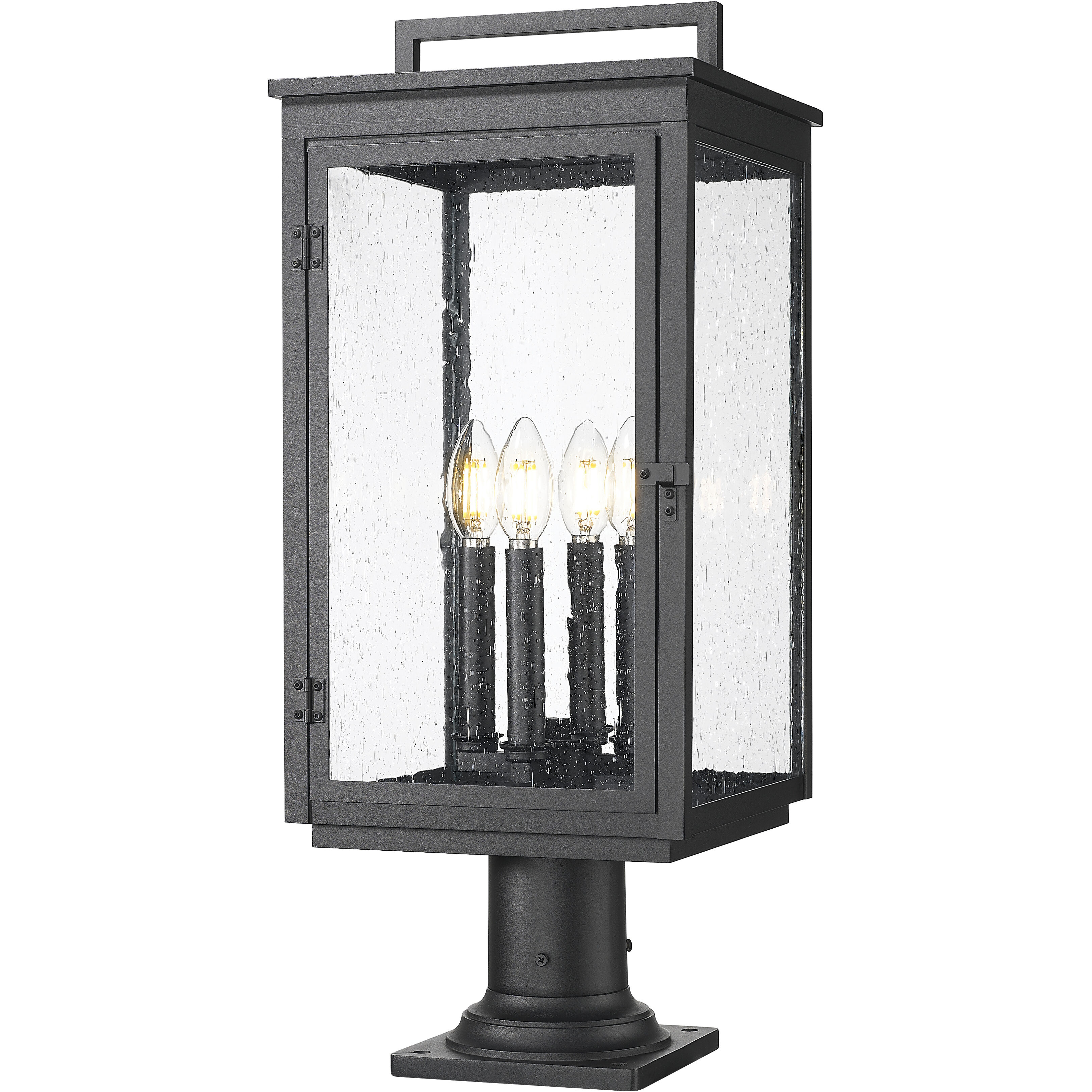 Hartwell 4 Light 24.75 inch Sand Black Outdoor Pier Mounted Fixture