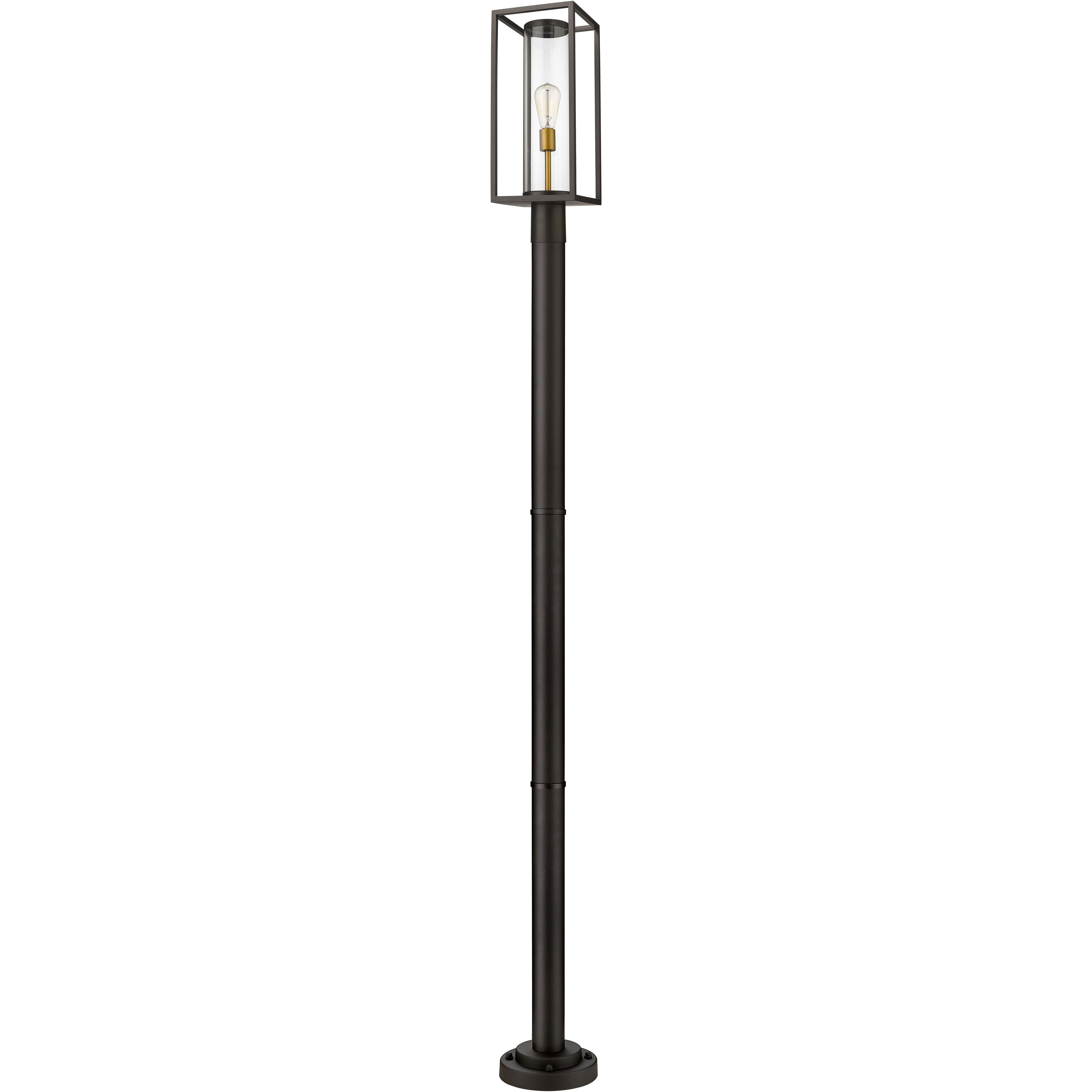 Dunbroch 1 Light 95.5 inch Deep Bronze and Outdoor Brass Outdoor Post Mounted Fixture