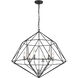 Geo 6 Light 30 inch Matte Black and Chrome Chandelier Ceiling Light