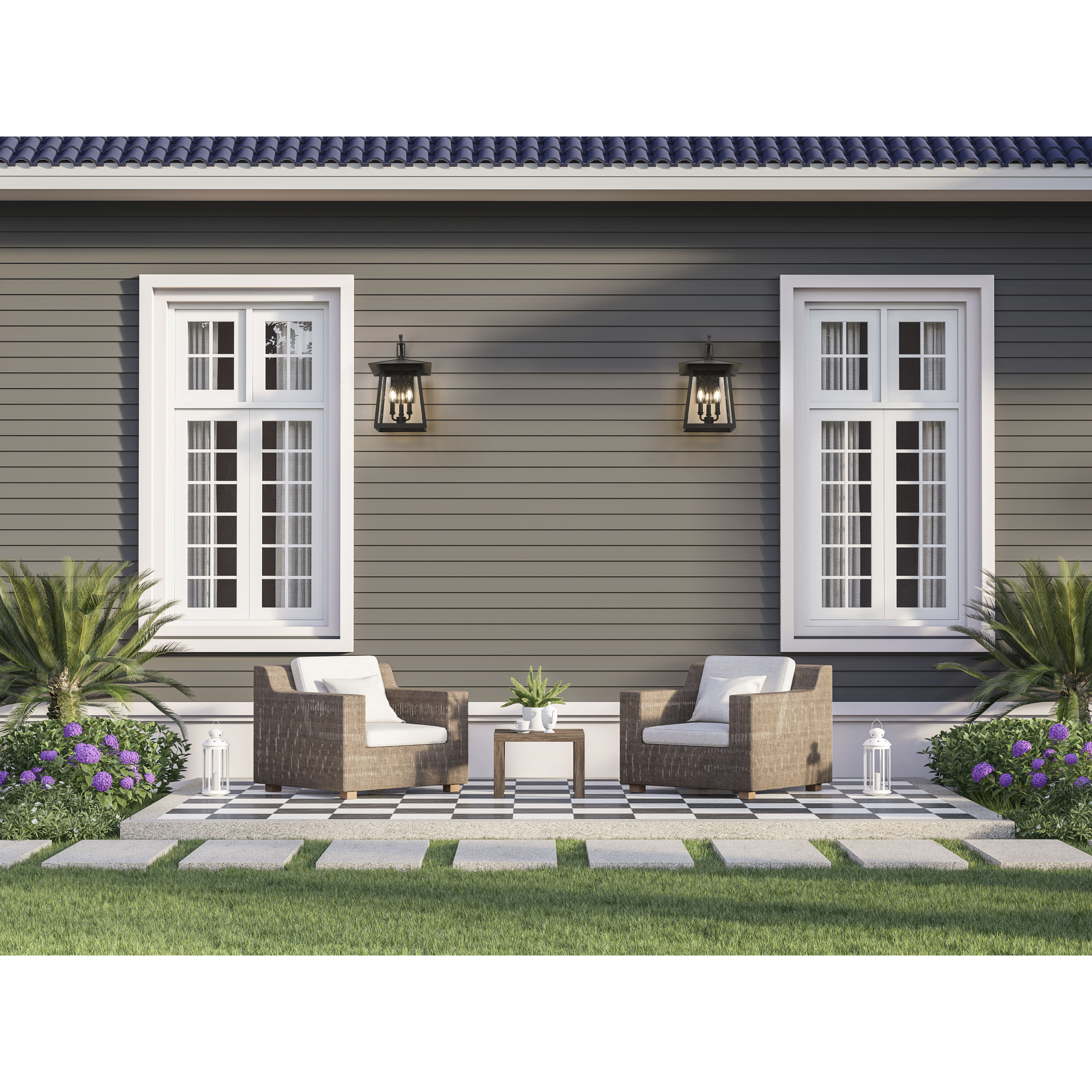 Rainer Outdoor Wall Light in Black, G9