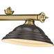Cordon 3 Light 58 inch Rubbed Brass Billiard Ceiling Light in Bronze Steel