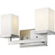 Tidal 2 Light 13.25 inch Brushed Nickel Vanity Wall Light