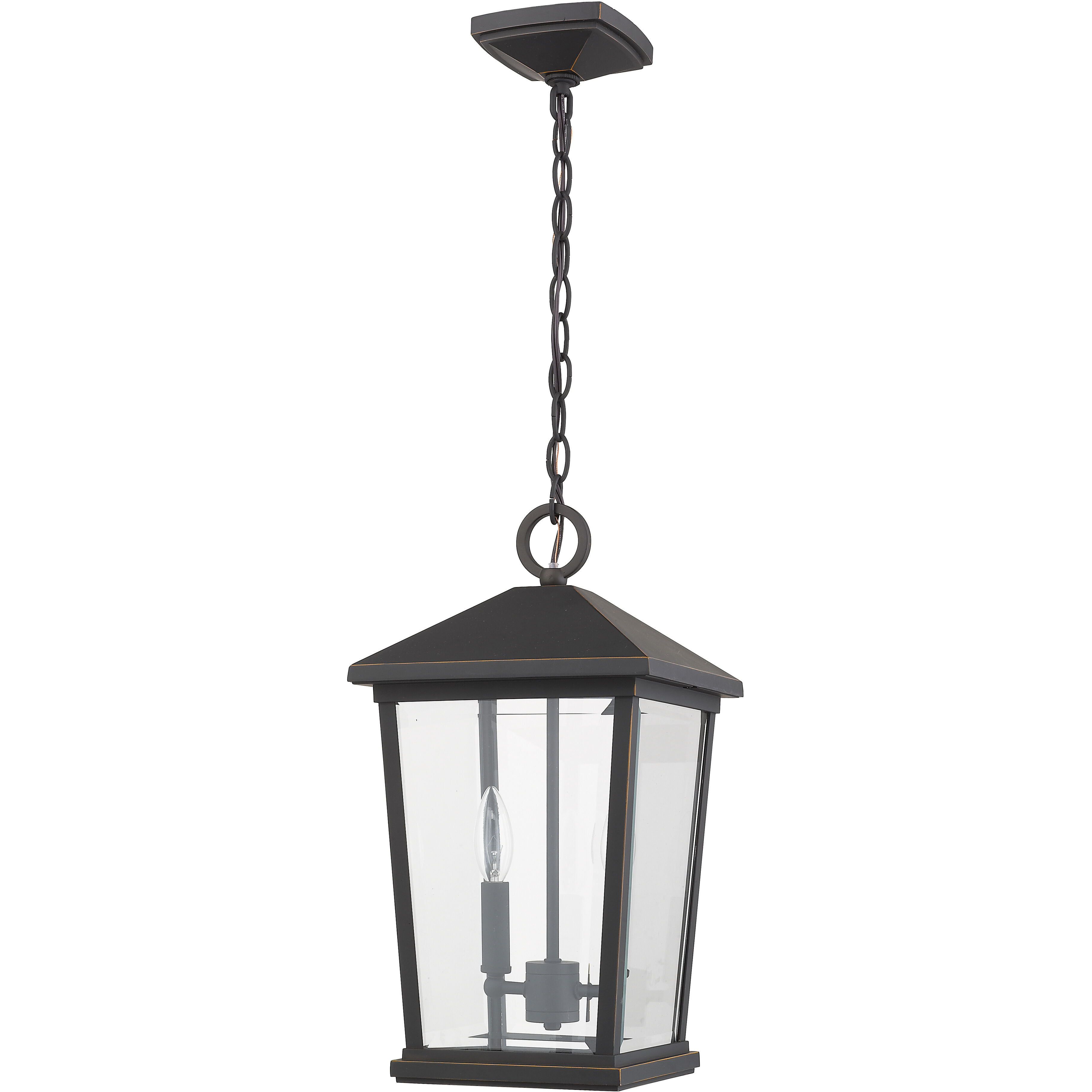Beacon 2 Light 9.5 inch Oil Rubbed Bronze Outdoor Chain Mount Ceiling Fixture