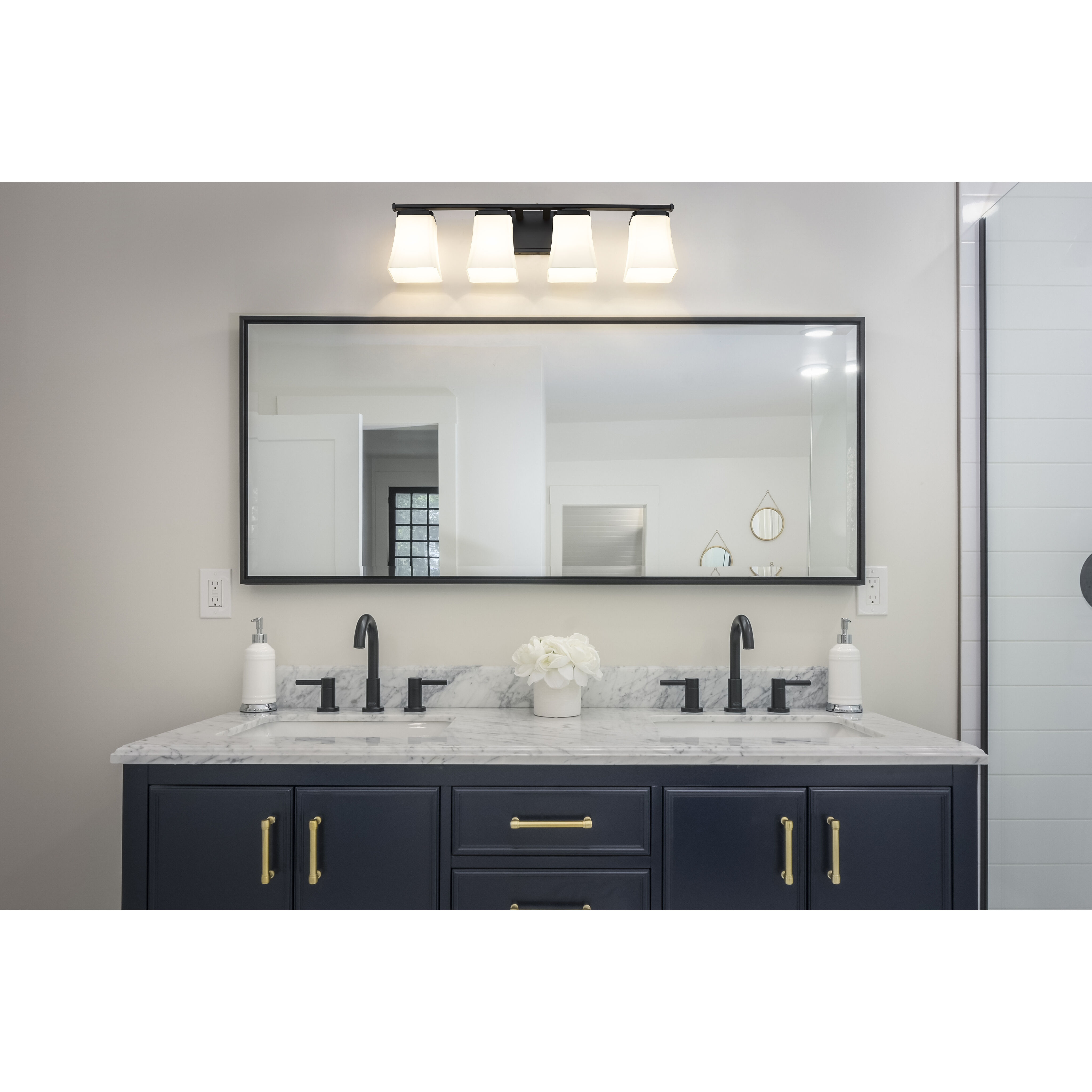 Darcy 4 Light 28 inch Matte Black Vanity Wall Light