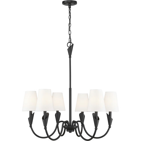 Claudelle 6 Light 32 inch Matte Black Chandelier Ceiling Light