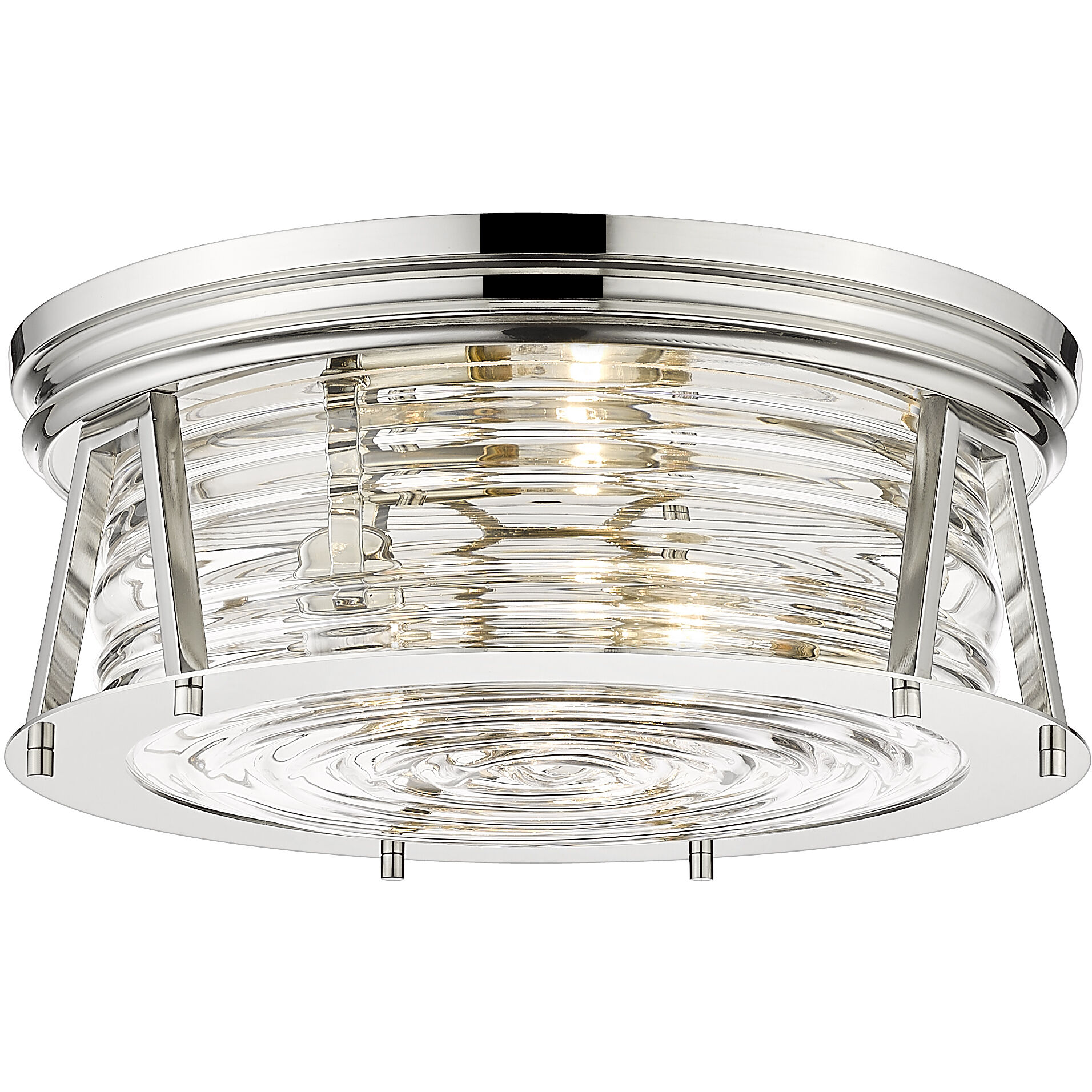 Cape Harbor 3 Light 16 inch Polished Nickel Flush Mount Ceiling Light