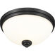 Ashton 3 Light 15 inch Matte Black Flush Mount Ceiling Light in 6