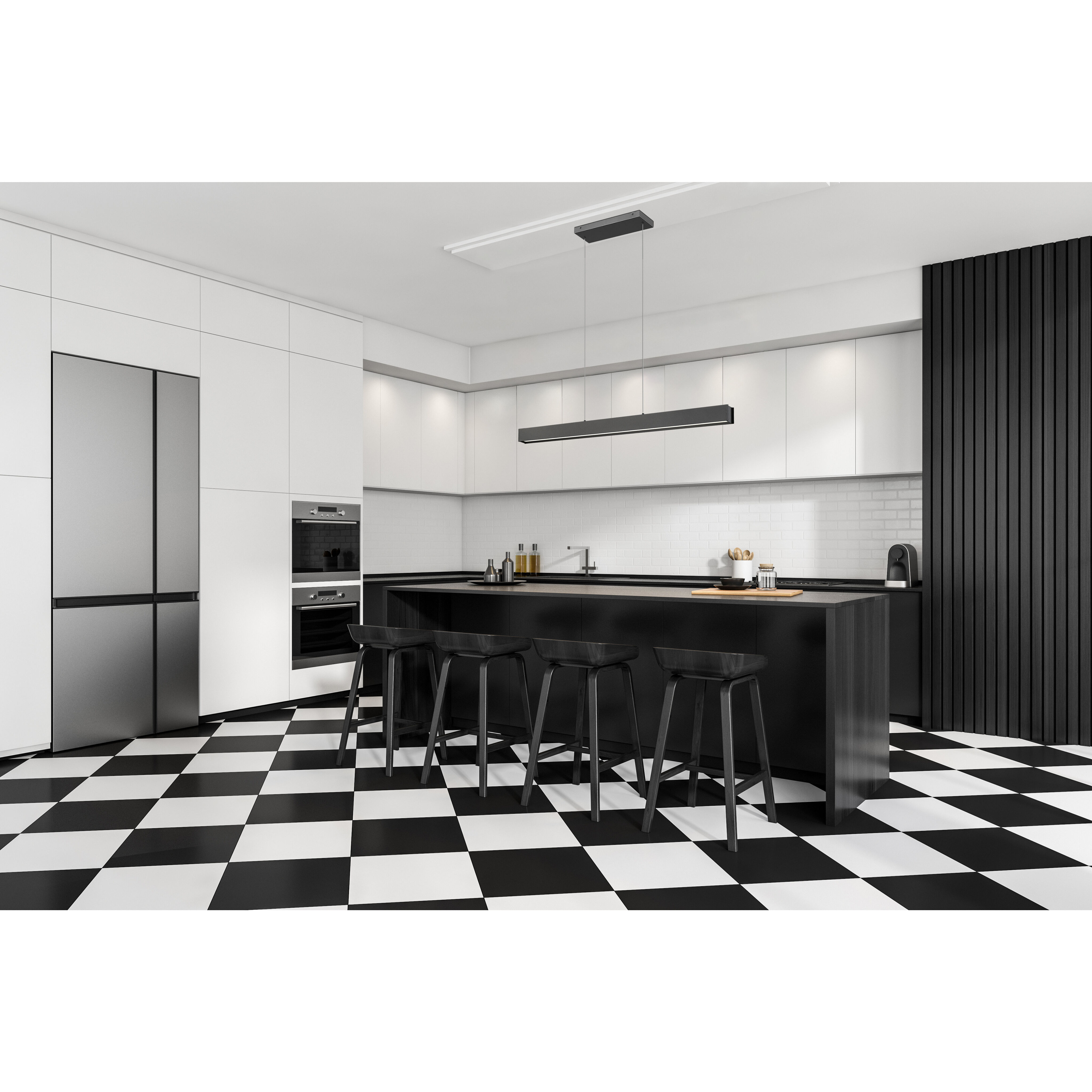 Hudson Linear Chandelier Ceiling Light in Matte Black