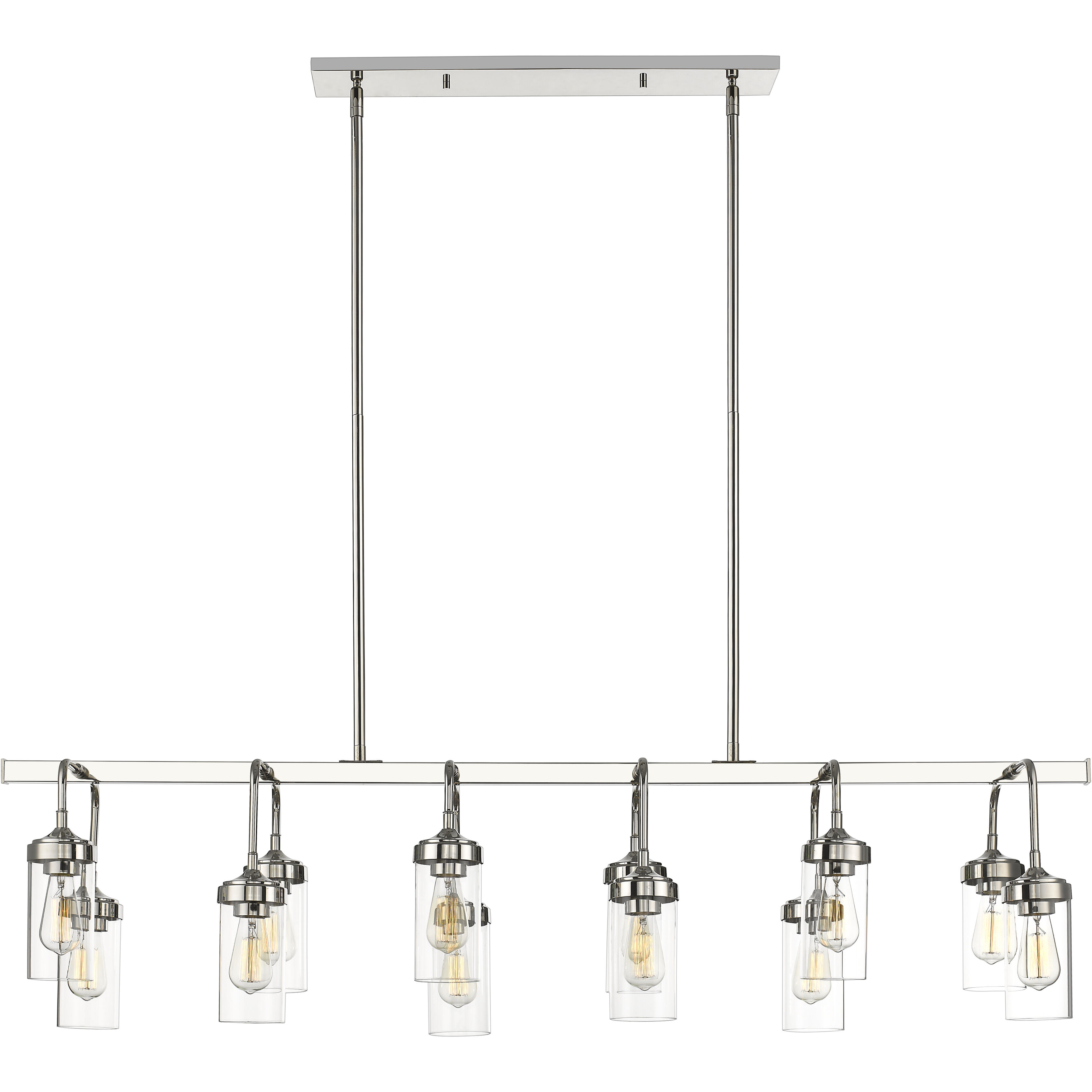 Calliope 12 Light 60 inch Polished Nickel Linear Chandelier Ceiling Light