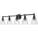 Auden 5 Light 39.75 inch Matte Black Bath Vanity Wall Light