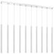 Forest LED 56.5 inch Chrome Linear Chandelier Ceiling Light in 10, 37, Chrome Steel