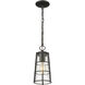 Helix 1 Light 6 inch Black Outdoor Chain Mount Ceiling Fixture