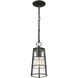 Helix 1 Light 6 inch Black Outdoor Chain Mount Ceiling Fixture