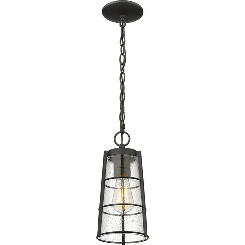 Helix 1 Light 6 inch Black Outdoor Chain Mount Ceiling Fixture