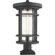 Jordan 1 Light 22.25 inch Black Outdoor Pier Mounted Fixture